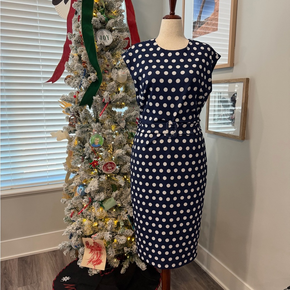Alexia Admor Polka Dot Sleeveless Dress